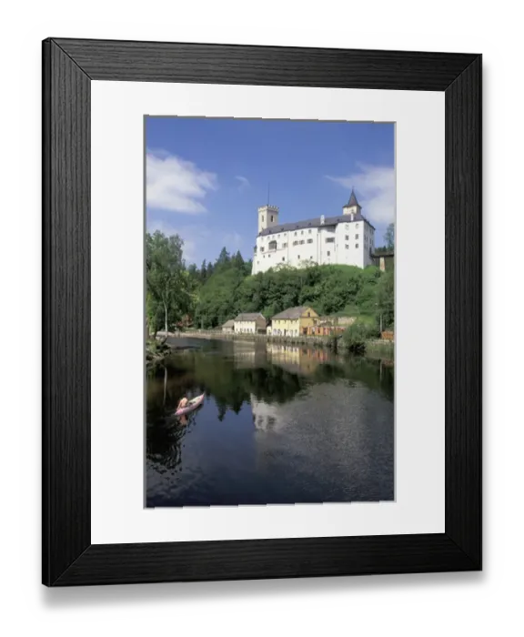 Framed Print : Europe, Czech Republic, South Bohemia, Rozmberk Nad Vltavou Lower Castle (b. 1330) and town Framed Print : Europe, Czech Republic, South Bohemia, Rozmberk Nad Vltavou Lower Castle (b. 1330) and town