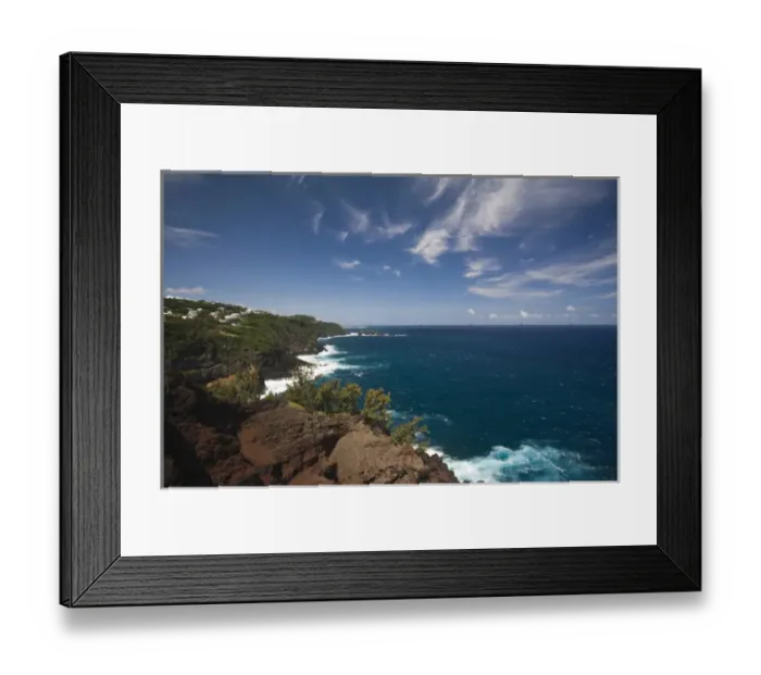 Framed Print : France, Reunion Island, South Reunion, Grande Anse coast line from Piton de Grande Anse Framed Print : France, Reunion Island, South Reunion, Grande Anse coast line from Piton de Grande Anse