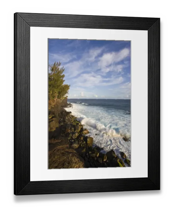 Framed Print : France, Reunion Island, South Reunion, Le Baril, coastline at Le Souffleur d Arbonne Framed Print : France, Reunion Island, South Reunion, Le Baril, coastline at Le Souffleur d Arbonne