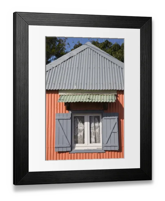 Framed Print : France, Reunion Island, South Reunion, Langevin village, pink house Framed Print : France, Reunion Island, South Reunion, Langevin village, pink house