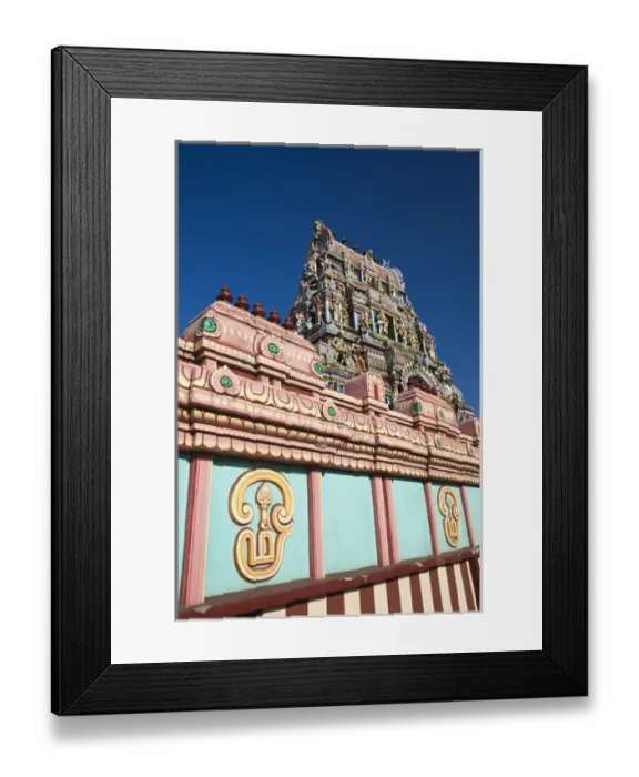 Framed Print : France, Reunion Island, St-Andre, Hindu temple de Petit-Bazaar