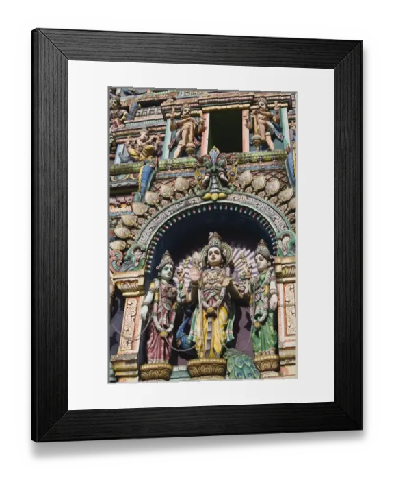 Framed Print : France, Reunion Island, St-Andre, Hindu temple de Petit-Bazaar Framed Print : France, Reunion Island, St-Andre, Hindu temple de Petit-Bazaar