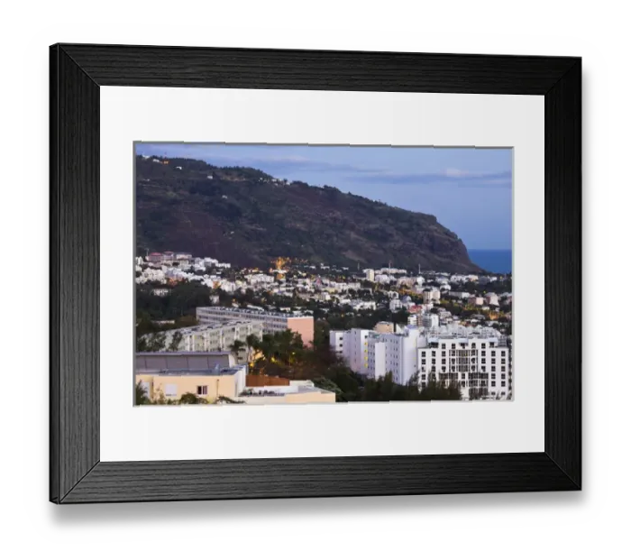 Framed Print : France, Reunion Island, St-Denis, dawn view from Montgaillard