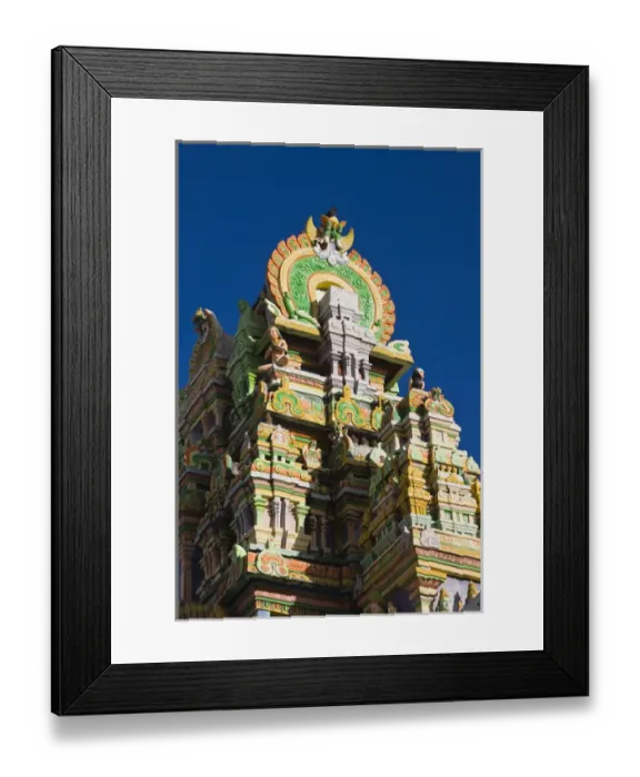 Framed Print : France, Reunion Island, St-Denis, detail of St-Denis Hindu Temple