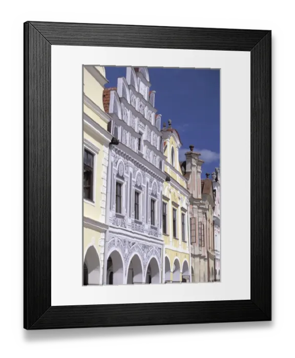 Framed Print : Europe, Czech Republic, South Moravia, Telc Renaissance House detail; Namesti