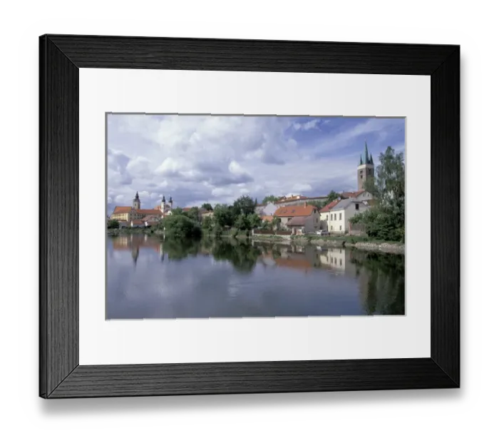 Framed Print : Europe, Czech Republic, South Moravia, Telc Town view from Ulicky Pond Framed Print : Europe, Czech Republic, South Moravia, Telc Town view from Ulicky Pond