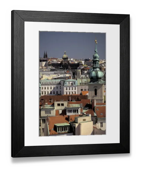 Framed Print : Europe, Czech Republic, Cent. Bohemia, Prague (Praha) Nove Mesto: View towards