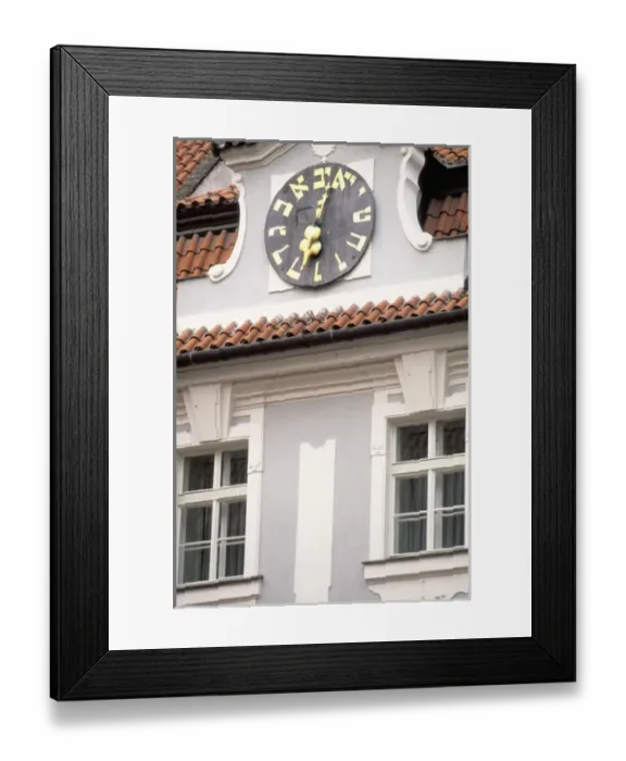 Framed Print : Europe, Czech Republic, Cent. Bohemia, Prague (Praha), Josefov: Jewish Prague; Clock Framed Print : Europe, Czech Republic, Cent. Bohemia, Prague (Praha), Josefov: Jewish Prague; Clock