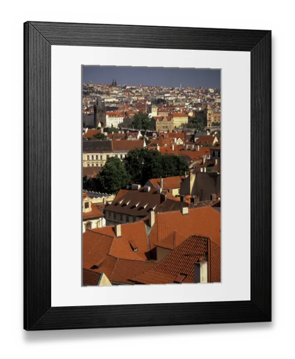 Framed Print : Europe, Czech Republic, Cent. Bohemia, Prague (Praha) View of Charles Bridge