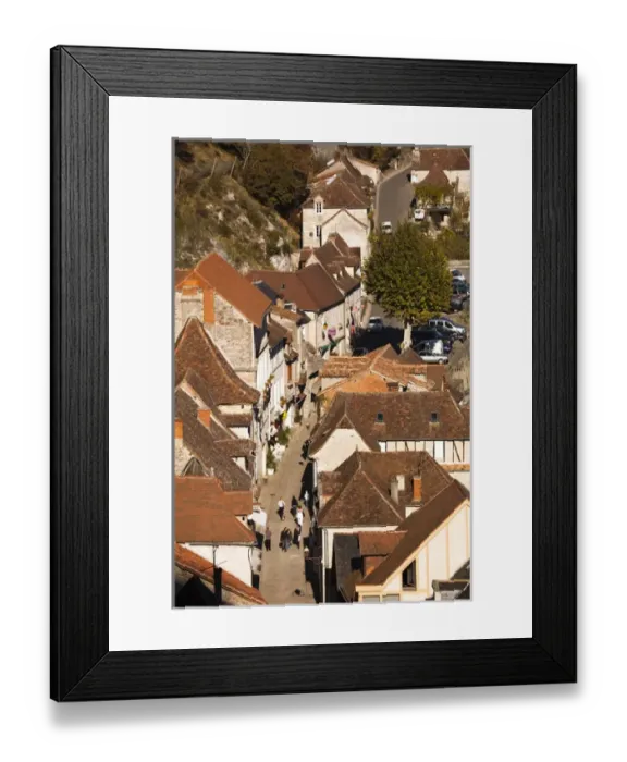 Framed Print : France, Midi-Pyrenees Region, Lot Department, Rocamador, lower town overview Framed Print : France, Midi-Pyrenees Region, Lot Department, Rocamador, lower town overview