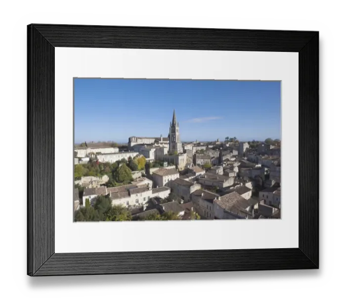 Framed Print : France, Aquitaine Region, Gironde Department, St-Emilion, wine town, town view with