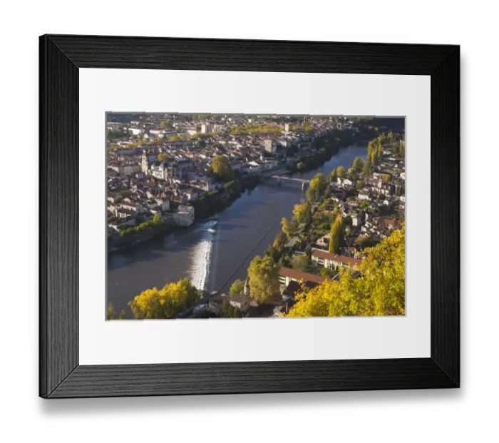 Framed Print : France, Midi-Pyrenees Region, Lot Department, Cahors, elevated town view, from Mont St-Cyr Framed Print : France, Midi-Pyrenees Region, Lot Department, Cahors, elevated town view, from Mont St-Cyr
