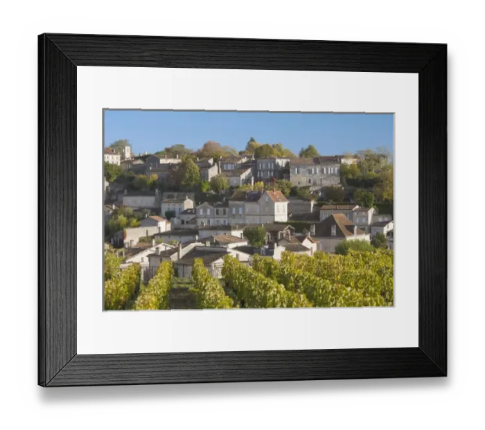 Framed Print : France, Aquitaine Region, Gironde Department, St-Emilion, wine town, elevated town Framed Print : France, Aquitaine Region, Gironde Department, St-Emilion, wine town, elevated town