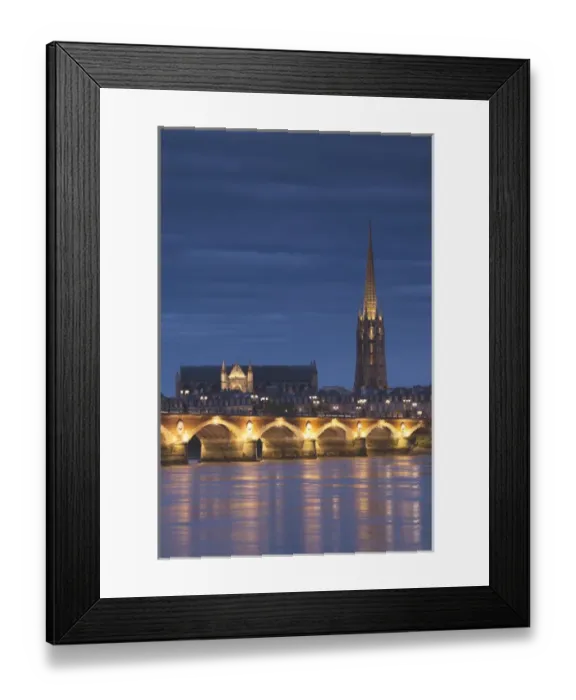 Framed Print : France, Aquitaine Region, Gironde Department, Bordeaux, Pont de Pierre bridge, Eglise St-Michel Framed Print : France, Aquitaine Region, Gironde Department, Bordeaux, Pont de Pierre bridge, Eglise St-Michel