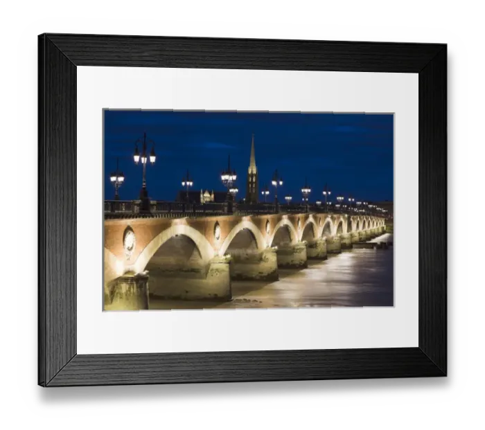 Framed Print : France, Aquitaine Region, Gironde Department, Bordeaux, Pont de Pierre bridge, Eglise St-Michel Framed Print : France, Aquitaine Region, Gironde Department, Bordeaux, Pont de Pierre bridge, Eglise St-Michel