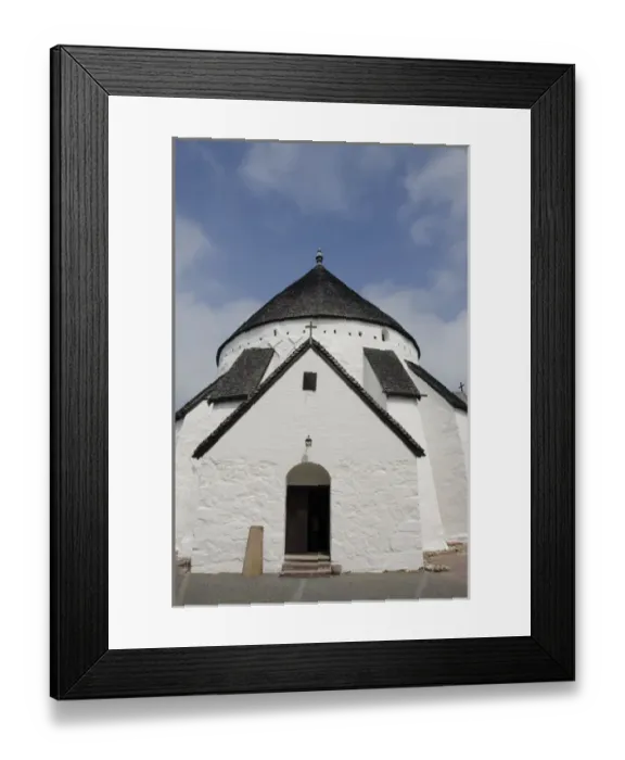 Framed Print : Denmark, Island of Bornholm, Gudhjem. Historic Romanesque Osterlars Church, largest Framed Print : Denmark, Island of Bornholm, Gudhjem. Historic Romanesque Osterlars Church, largest