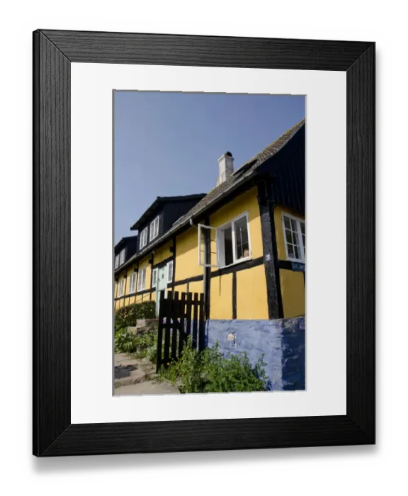 Framed Print : Denmark, Island of Bornholm, Gudhjem. Picturesque fishing village of Gudhjem located Framed Print : Denmark, Island of Bornholm, Gudhjem. Picturesque fishing village of Gudhjem located