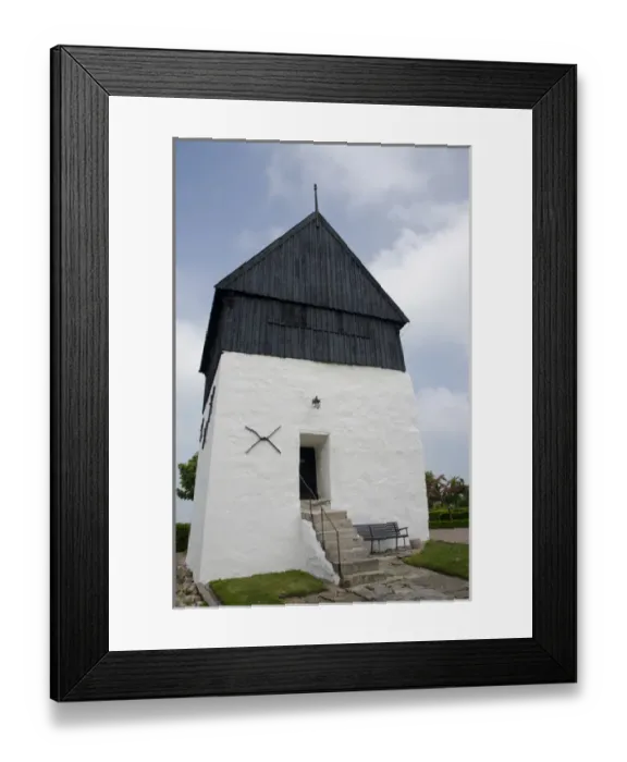 Framed Print : Denmark, Island of Bornholm, Gudhjem. Historic Romanesque Osterlars Church, largest Framed Print : Denmark, Island of Bornholm, Gudhjem. Historic Romanesque Osterlars Church, largest