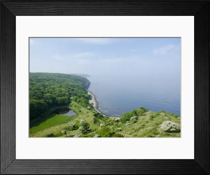 Framed Print : Denmark, Island of Bornholm. View of thew Baltic Sea from Hammershus Castle