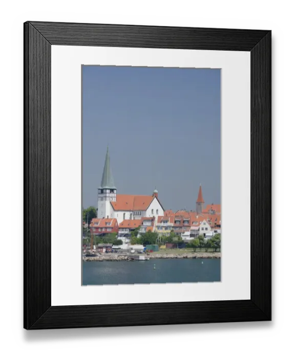 Framed Print : Denmark, Island of Bornholm. Historic city of Ronne. The largest city on the island