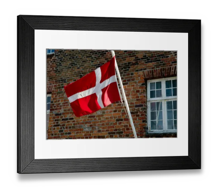 Framed Print : Danish flag, Ribe, Jutland, Denmark Framed Print : Danish flag, Ribe, Jutland, Denmark