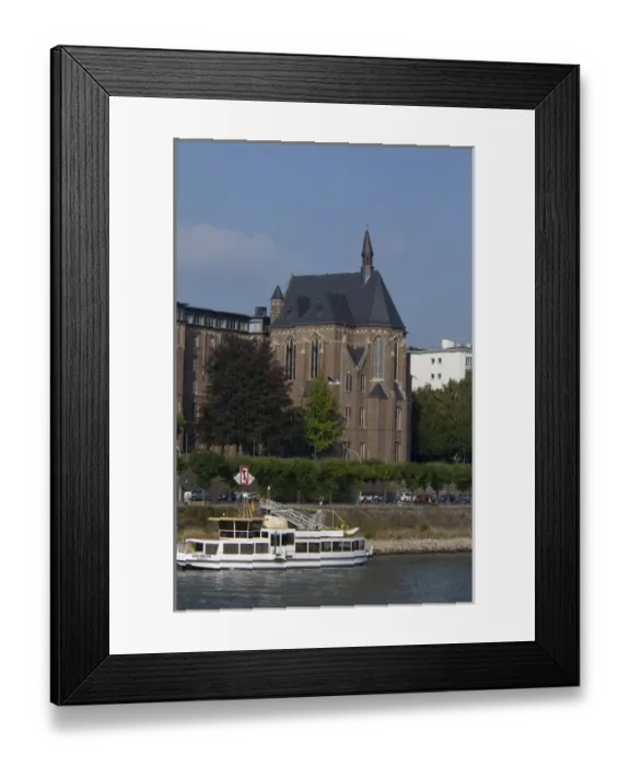 Framed Print : Germany, Bonn. Rhine River views of the Bonn pier, around mile marker 654 Framed Print : Germany, Bonn. Rhine River views of the Bonn pier, around mile marker 654
