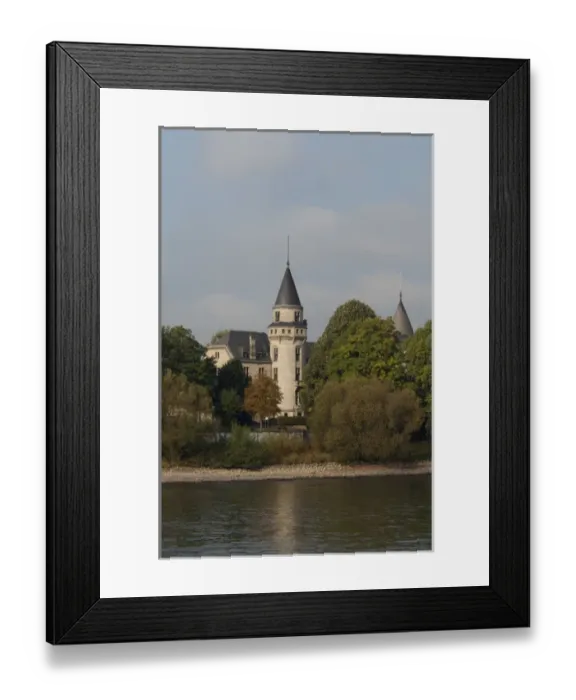 Framed Print : Germany, Rhine River. Oberkassel, suburb of Bonn