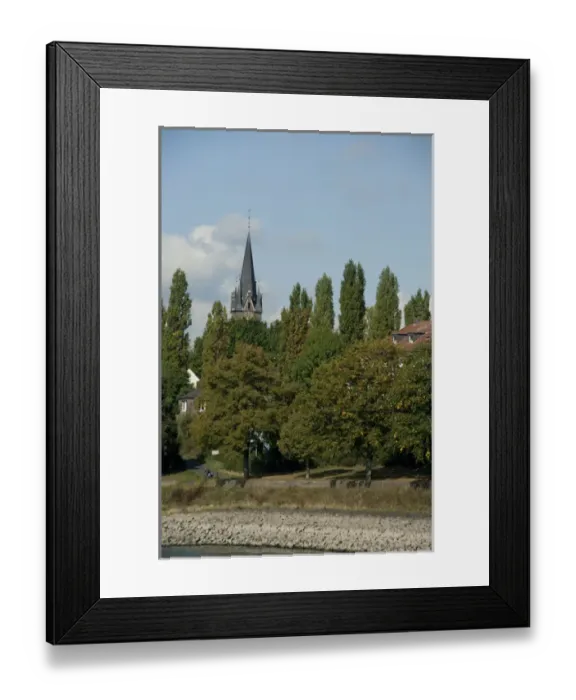 Framed Print : Germany. Rhine River views from Ensen, mile marker 680