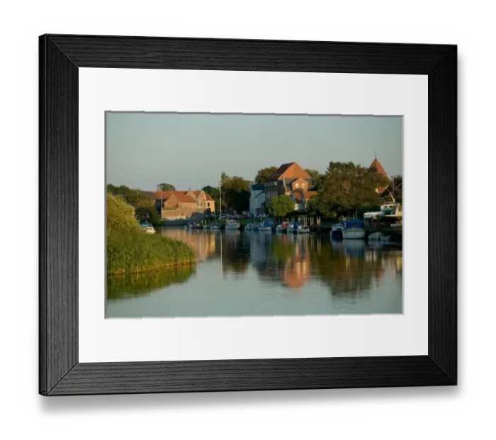 Framed Print : Wharf on Ribe River, Ribe, Jutland, Denmark Framed Print : Wharf on Ribe River, Ribe, Jutland, Denmark