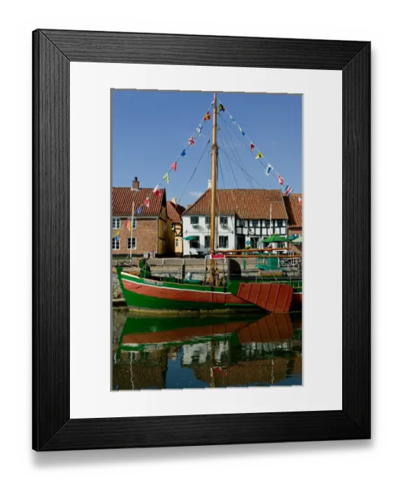 Framed Print : Wharf along Ribe River, Ribe, Jutland, Denmark Framed Print : Wharf along Ribe River, Ribe, Jutland, Denmark