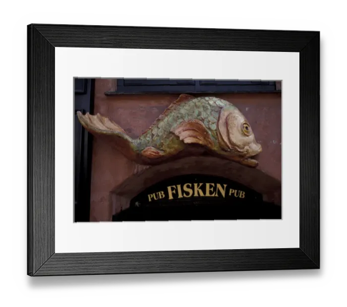 Framed Print : Denmark, Copenhagen. Nyhavn pub sign Framed Print : Denmark, Copenhagen. Nyhavn pub sign
