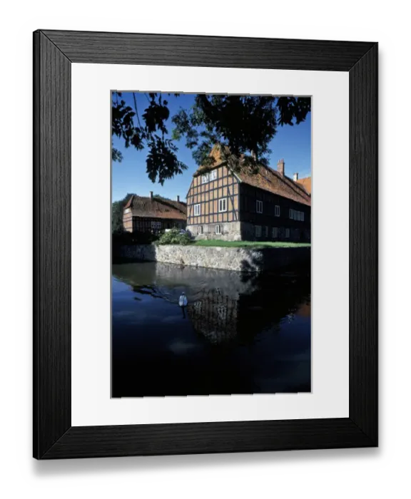 Framed Print : Europe, Denmark, Fyn Isle. Steengard Manor