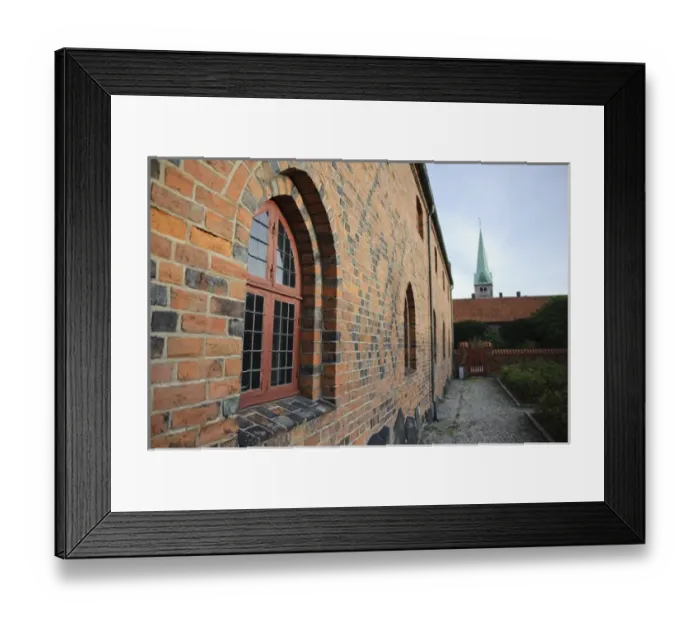 Framed Print : Denmark, Sjaelland, Helsingor. Wall and window dwtail on Sct. Mariae Church (Priory Framed Print : Denmark, Sjaelland, Helsingor. Wall and window dwtail on Sct. Mariae Church (Priory