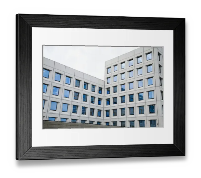 Framed Print : Copenhagen, Denmark - Low angle view of a modern building. Horizontal shot Framed Print : Copenhagen, Denmark - Low angle view of a modern building. Horizontal shot