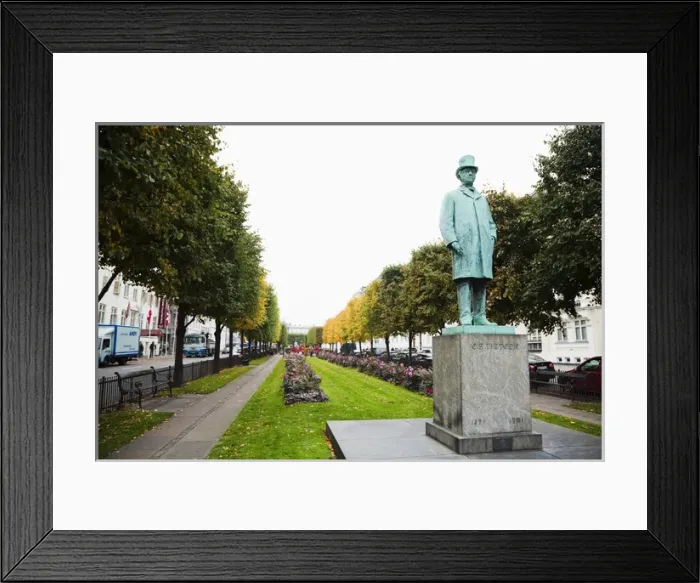 Framed Print : Copenhagen, Denmark - Low angle view of a statue in a city garden. Horizontal shot Framed Print : Copenhagen, Denmark - Low angle view of a statue in a city garden. Horizontal shot