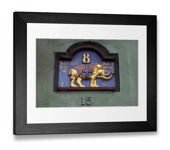 Framed Print : Denmark, Copenhagen, Nyhavn. House sign Framed Print : Denmark, Copenhagen, Nyhavn. House sign