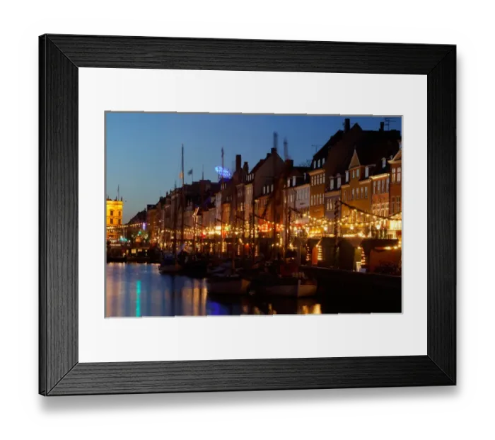 Framed Print : Denmark, Copenhagen, Nyhavn at Christmas Framed Print : Denmark, Copenhagen, Nyhavn at Christmas