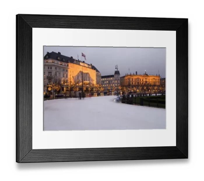 Framed Print : Denmark, Copenhagen, Kongens Nytorv at Christmas. Hotel d Angleterre and skating ring Framed Print : Denmark, Copenhagen, Kongens Nytorv at Christmas. Hotel d Angleterre and skating ring
