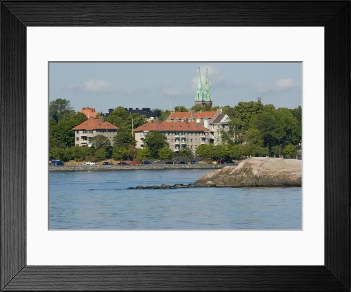 Framed Print : Europe, Finland, Helsinki. View of city from harbor. Credit as: Nancy & Steve Ross