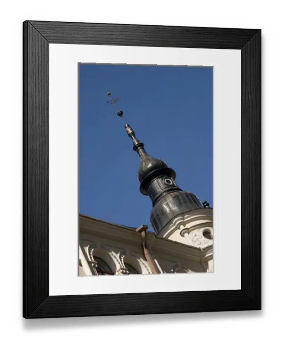 Framed Print : Europe, Finland, Helsinki. Detail of building with dome and spire. Credit as: Nancy