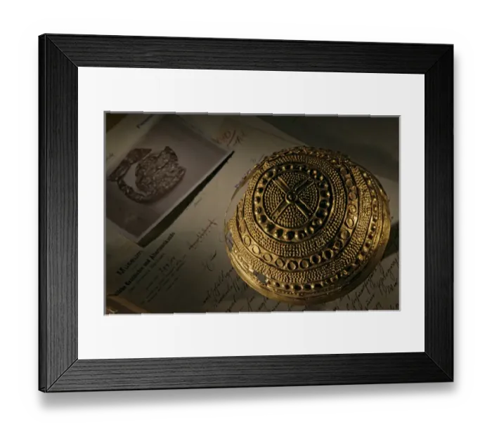 Framed Print : Krottdorf gold hat, Sky Disk; Bronze Age; Ancient Cultures; Germany