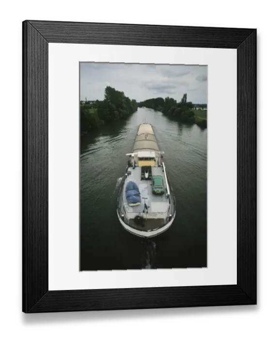 Framed Print : Germany, Danube, main canal barge traffic Framed Print : Germany, Danube, main canal barge traffic