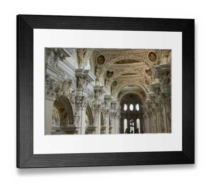 Framed Print : Europe, Germany, Bavaria, Passau, St. Stevens Cathedral interior