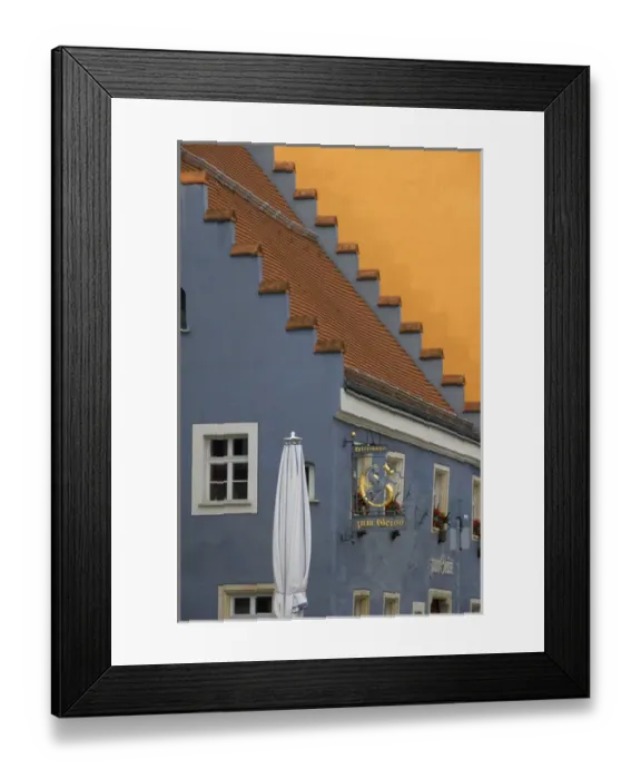 Framed Print : Europe, Germany, Bavaria, Straubing, step gabled roof Framed Print : Europe, Germany, Bavaria, Straubing, step gabled roof