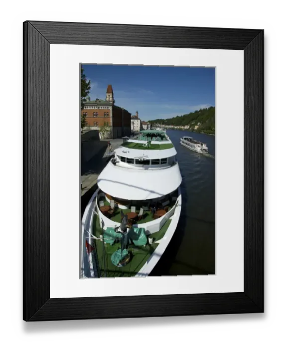 Framed Print : Europe, Germany, Bavaria, Passau, Beethoven riverboat docked, Danube River Framed Print : Europe, Germany, Bavaria, Passau, Beethoven riverboat docked, Danube River