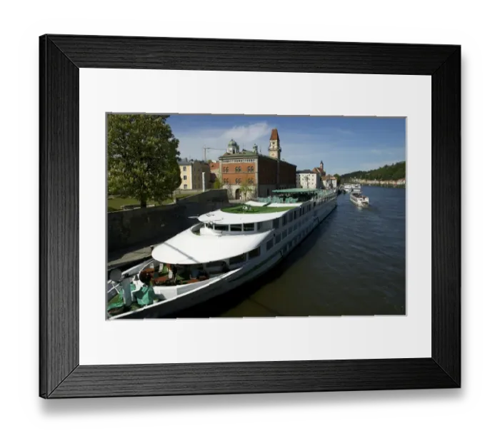 Framed Print : Europe, Germany, Bavaria, Passau, Beethoven riverboat docked, Danube River Framed Print : Europe, Germany, Bavaria, Passau, Beethoven riverboat docked, Danube River