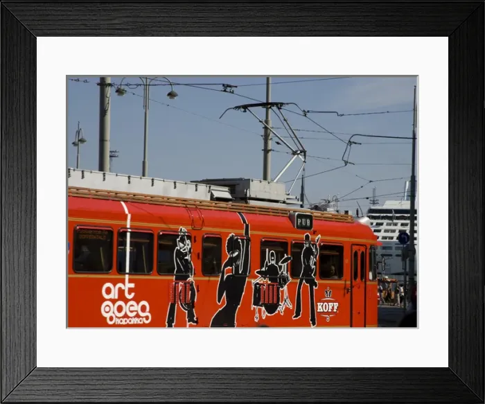 Framed Print : Europe, Finland, Helsinki. Electric streetcar. Credit as: Nancy & Steve Ross / Jaynes Framed Print : Europe, Finland, Helsinki. Electric streetcar. Credit as: Nancy & Steve Ross / Jaynes