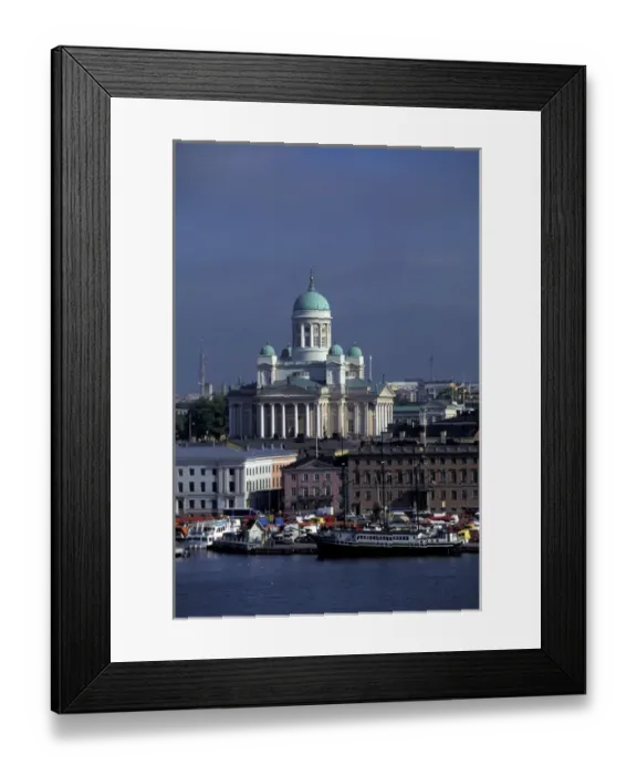 Framed Print : Finland, Helsinki View of city and harbor Framed Print : Finland, Helsinki View of city and harbor
