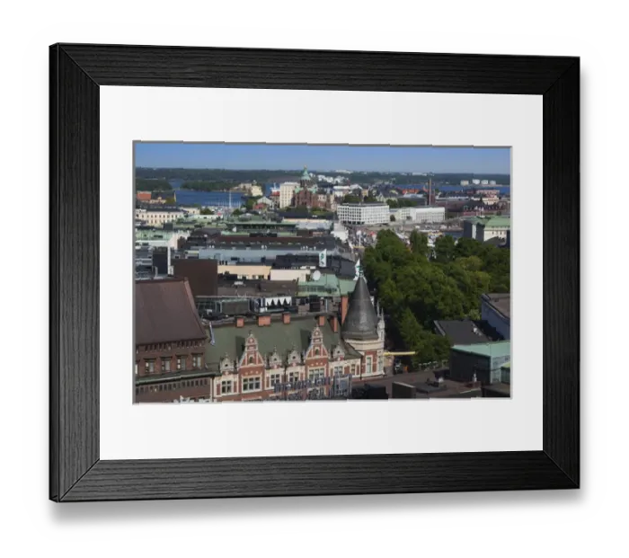 Framed Print : Finland, Helsinki, elevated city view to Helsinki Harbor from the Hotel Torni Framed Print : Finland, Helsinki, elevated city view to Helsinki Harbor from the Hotel Torni