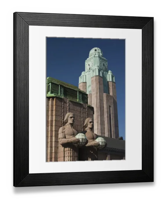 Framed Print : Finland, Helsinki, Rautatieasema, Helsinki Railroad Station tower and National Romantic-style Framed Print : Finland, Helsinki, Rautatieasema, Helsinki Railroad Station tower and National Romantic-style